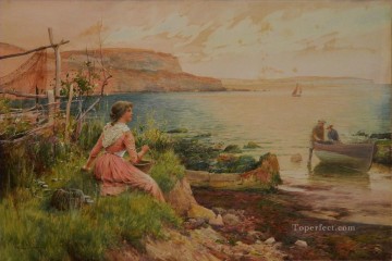 アルフレッド・グレンデニング Painting - 漁師の妻 アルフレッド・グレンデニング JR